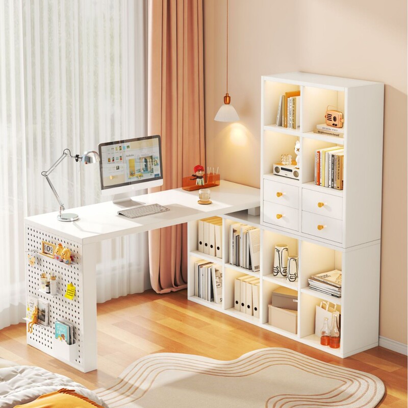 Steel Computer Desk Corner Desk Bookcase Integrated Home Bedroom Student Simple Office Writing Desk Desktop Table Steel Computer Desk Corner Desk Bookcase Integrated Home Bedroom Student Simple Office Writing Desk Desktop Table