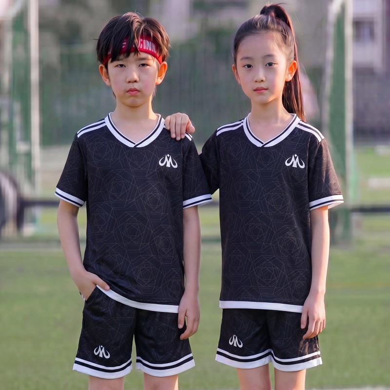 Uniforme de fútbol infantil, pantalones cortos de mangas cortas, niños y niñas, uniformes de entrenamiento de equipos, camisetas, uniformes transpirables image 4