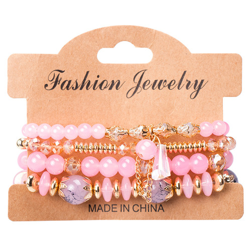 Cross-border best-selling Bohemian multi-layer crystal temperament bracelet exotic style set jewelry for women fashionable accessories
