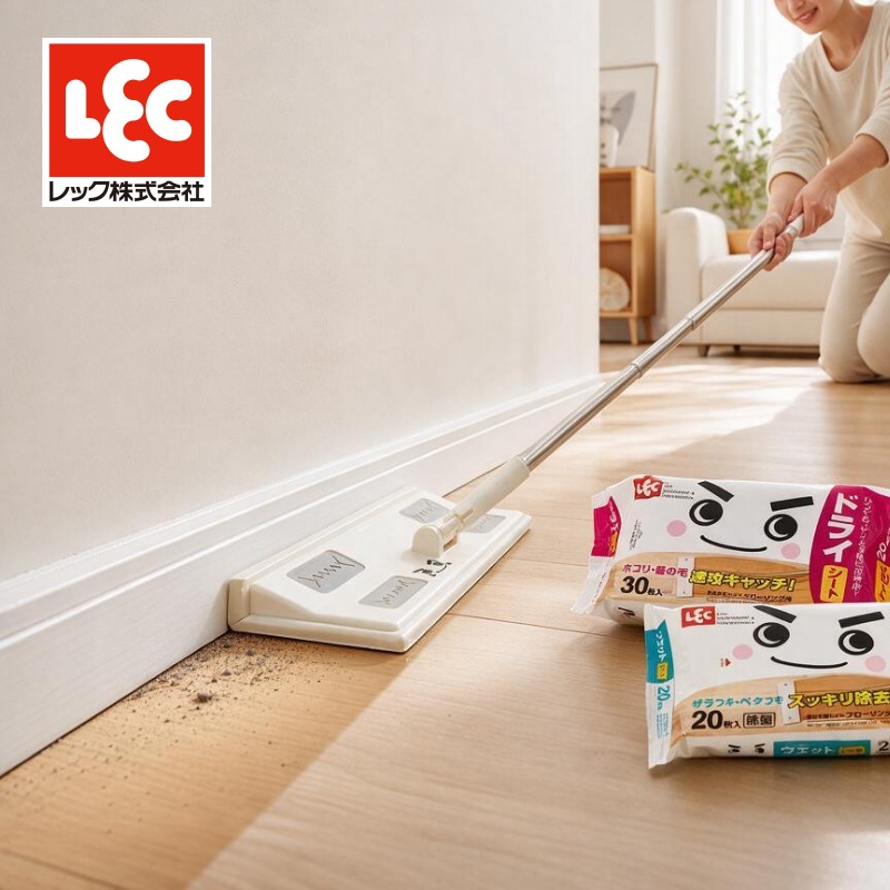 日本LEC吸尘拖把一次性除尘纸巾懒人吸毛发静电平板拖清洁擦地巾