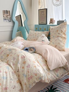 Children's 0 Student Dormitory 103 Bedding Three-Piece Set Ins Quilt Cover 2 Pure Cotton Four-Piece Set Single Cotton Bed Bed Sheets