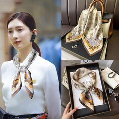 絲巾小方巾女夏季頭巾髮帶春秋護頸職業小領巾百搭時尚洋氣圍巾女