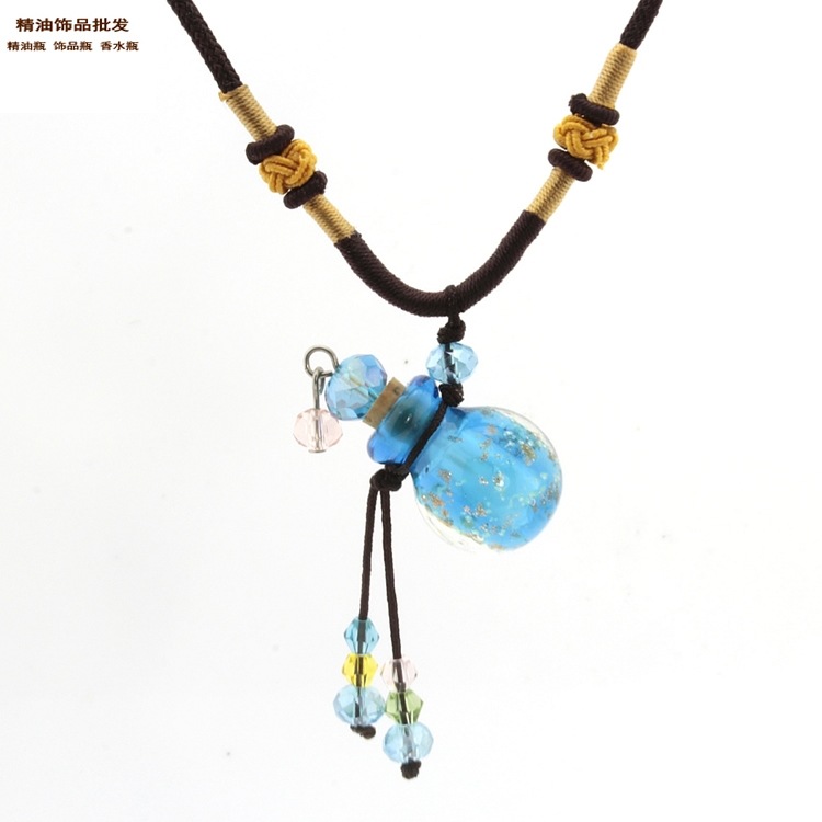 精油饰品网天蓝色小球形金沙款双扣绳项链5.jpg