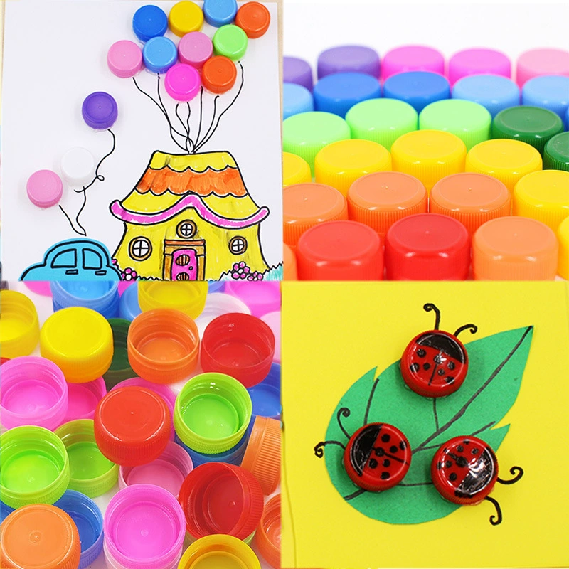 Цветная Пластиковая крышка для бутылки Минеральная вода Напиток DIY Головоломка ручной работы Креативный материал для изготовления Крышка для игрушки для детского сада