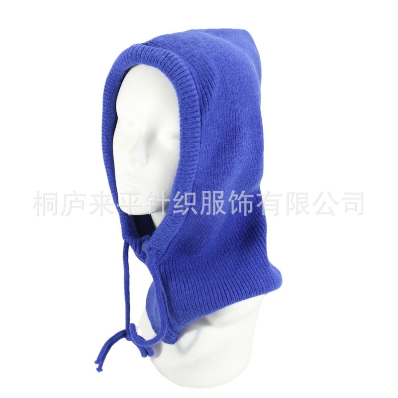 高品质羊绒混纺风雪帽冬季套头护颈针织巴拉克拉法帽纯色加大加厚|undefined