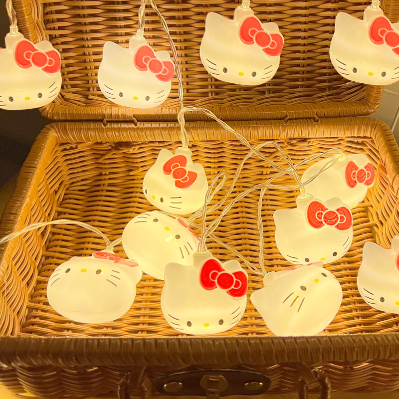 Children's room decoration led cute HelloKitty cat head colored light string light cartoon Hello Kitty light string small light