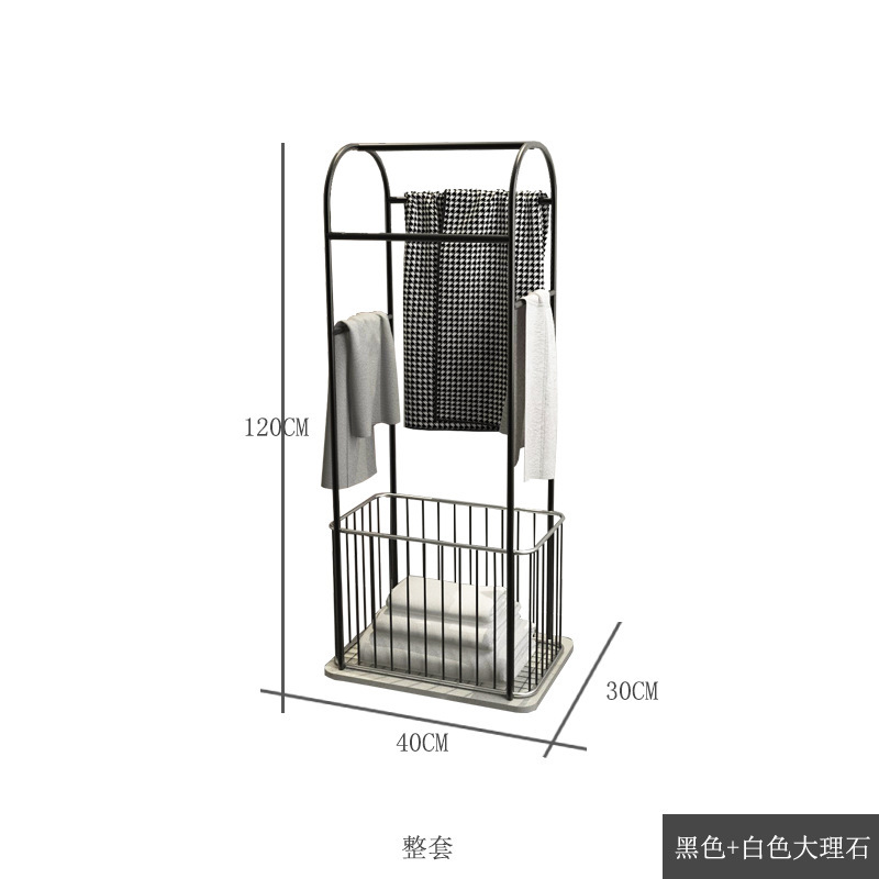 Z 섹션 _ 블랙 타월 걸이 + 블랙 스퀘어 바스켓