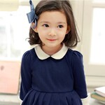 2025 BAILIWIENI 秋季新款公主百褶裙娃娃领5分袖童裙 中大童