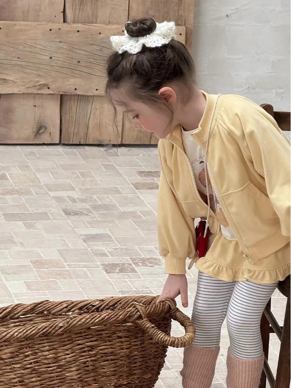2025秋款女童时髦小鸡黄外套小鸭梨内搭-66130|undefined