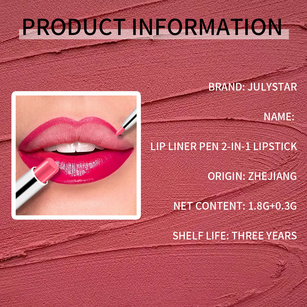 European and American cross-border double-headed red lip liner pens that do not fade or stick to the cup, pink rotating lipstick pens, wholesale of foreign trade cosmetics Application Scenario