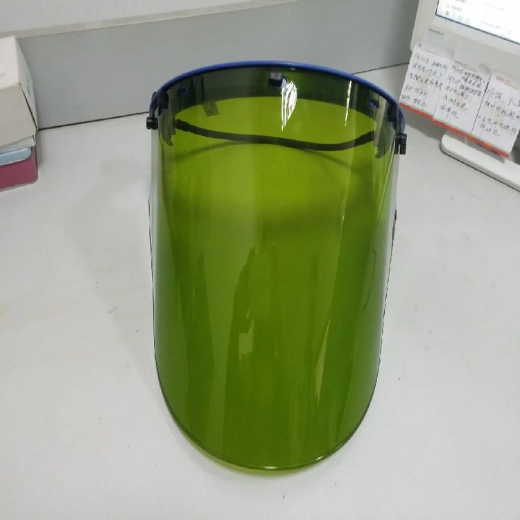 浅绿色防电弧面屏防紫外线面罩高透灰色前开式防电弧头罩电力面屏