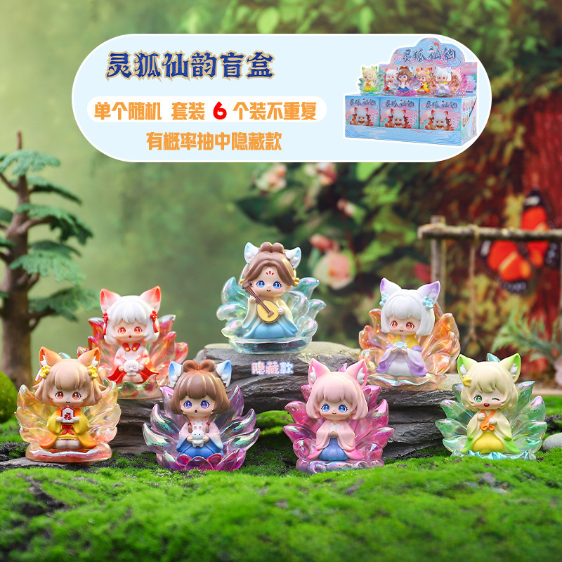 Chinese Style New Product Linghu Xianyun Blind Box Creative Spirit Beast Resin Craft Tea Drink Desktop Ornaments Festival Gifts Wholesale