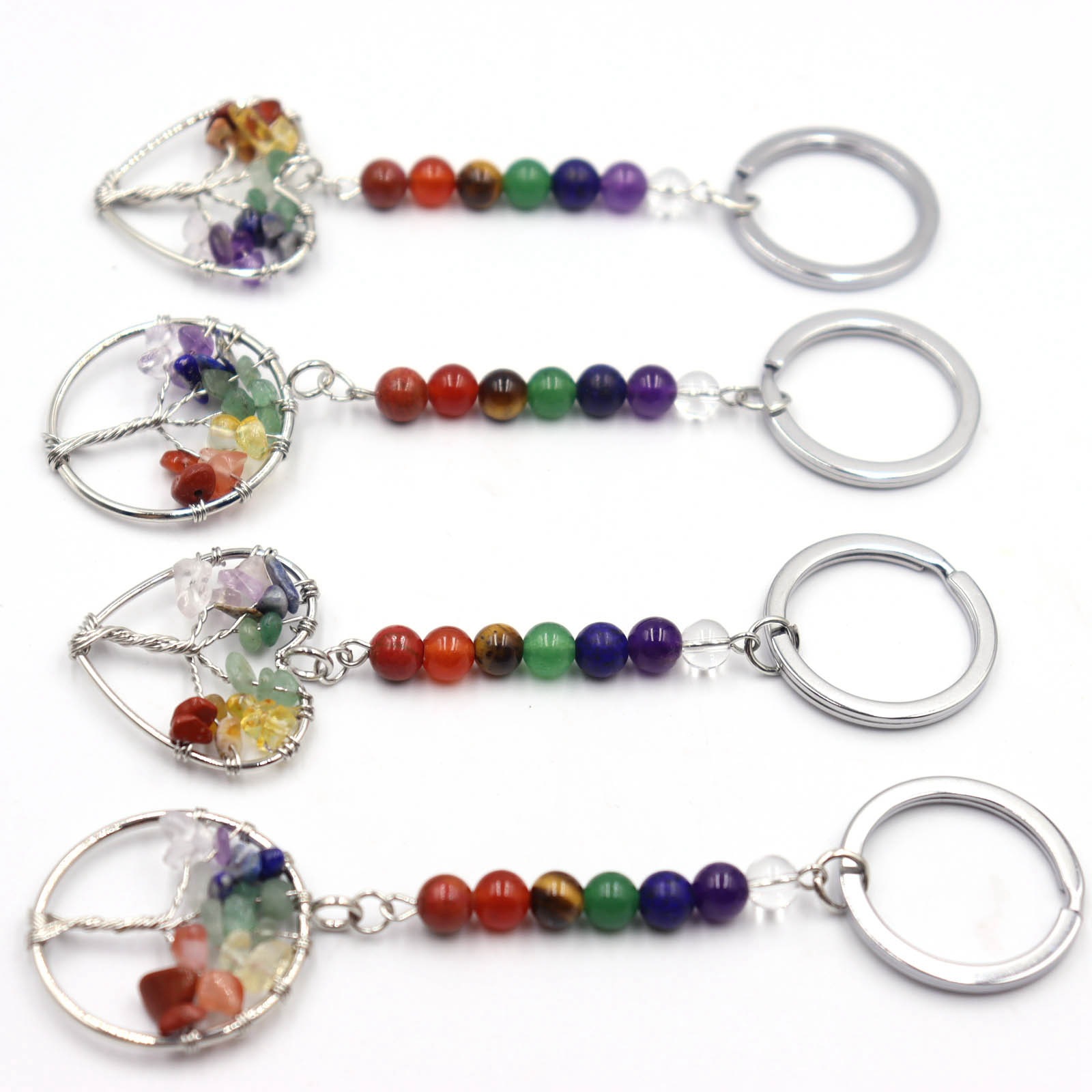 25g Weight Simple Style Life Tree Natural Stone Unisex Bag Pendant Keychain
