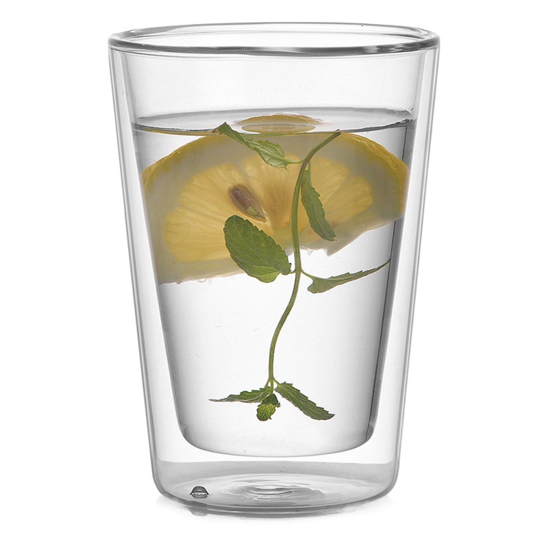Vaso de vidrio de doble capa al por mayor, taza de borosilicato alto, taza de té de vidrio de alta calidad, taza de té verde resistente a altas temperaturas, taza de café para el hogar