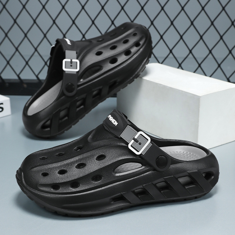 Nuevo estilo de los hombres, ligero, cómodo, tendencia, moda, ocio diario, punta redonda, color a juego, transpirable, zapatos con agujeros para hombres Baotou