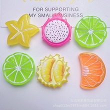 仿真水果片杨桃橘子柠檬榴莲火龙果diy手机壳发夹头绳文具树脂批