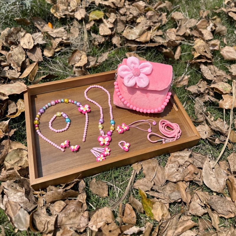 New cross-border European and American children's bags: INS baby handbag, children's crossbody bag, 3D flower princess set