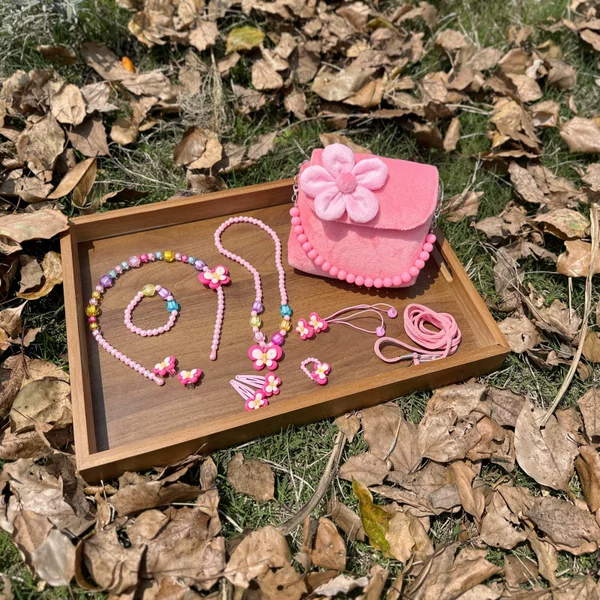 New cross-border European and American children's bags: INS baby handbag, children's crossbody bag, 3D flower princess set