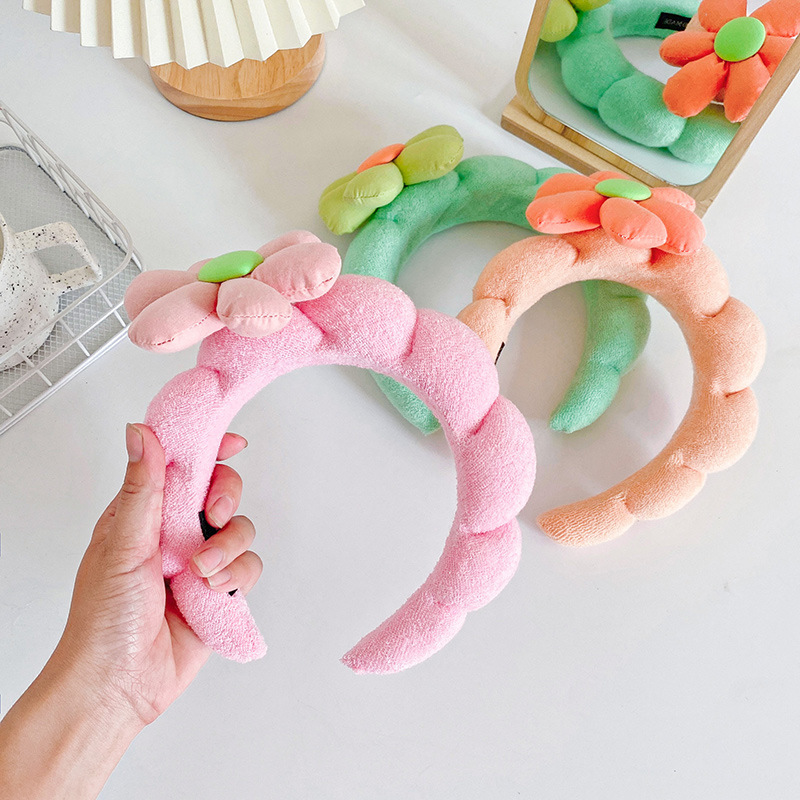 Corona diadema hecho a mano hembra Corea del Sur lindo Flor Alta cráneo superior cara lavado diadema aumento esponja giro accesorios para el pelo