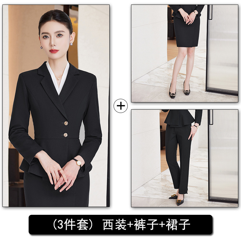 灰色西装套装女2025新款高级感美容院工作服珠宝店女士修身职业装|undefined