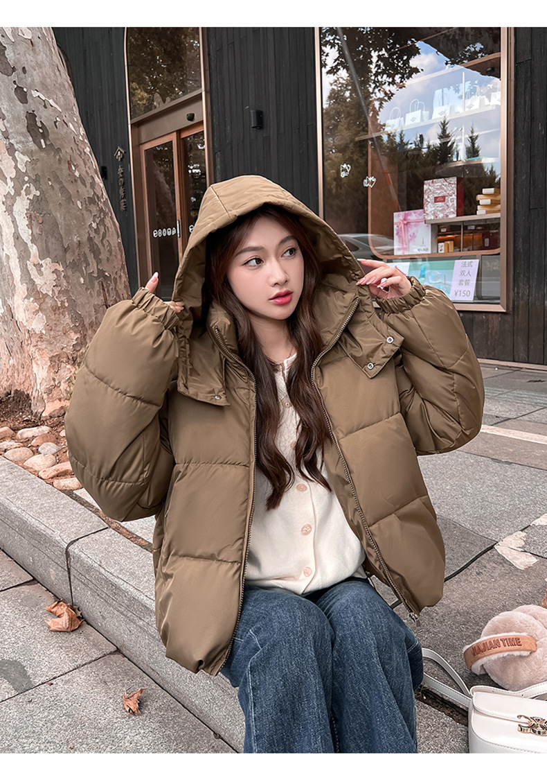 Piumino invernale in cotone 2023 nuova giacca in cotone da donna versione coreana giacca da studente corta con cappuccio per pane sciolto_voghion.com