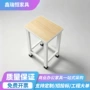 钢木快餐培训橡木色板凳