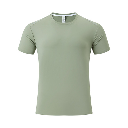 Summer European and American outdoor ice silk thin short-sleeved T-shirt fitness casual sportswear men's ice silk breathable quick-drying clothing