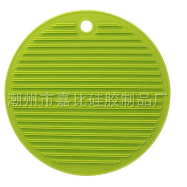 源头厂家直供圆形横纹硅胶隔热垫盘垫碗垫锅垫17.5cm隔热硅胶垫