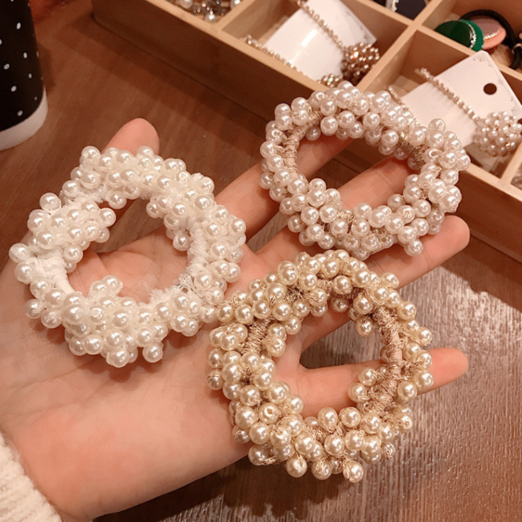 Mori chica fresca hecha a mano con cuentas de perlas diadema estilo coreano Internet celebridad personalizada banda de pelo pulsera de doble uso diadema al por mayor
