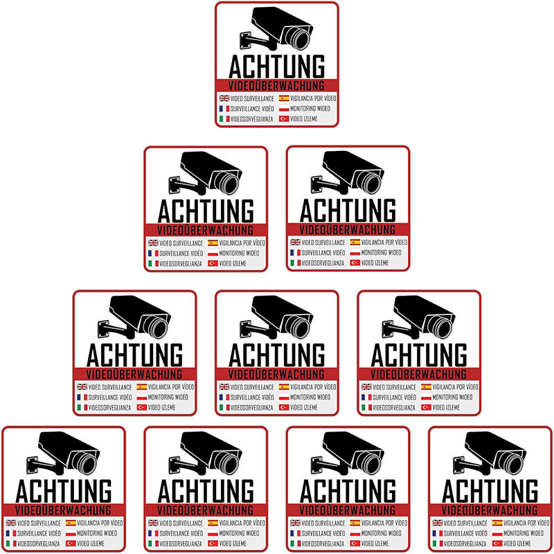 Warning Video Surveillance Advanced Sticker Security Sign Camera Video Surveillance Object Warning Sign 2