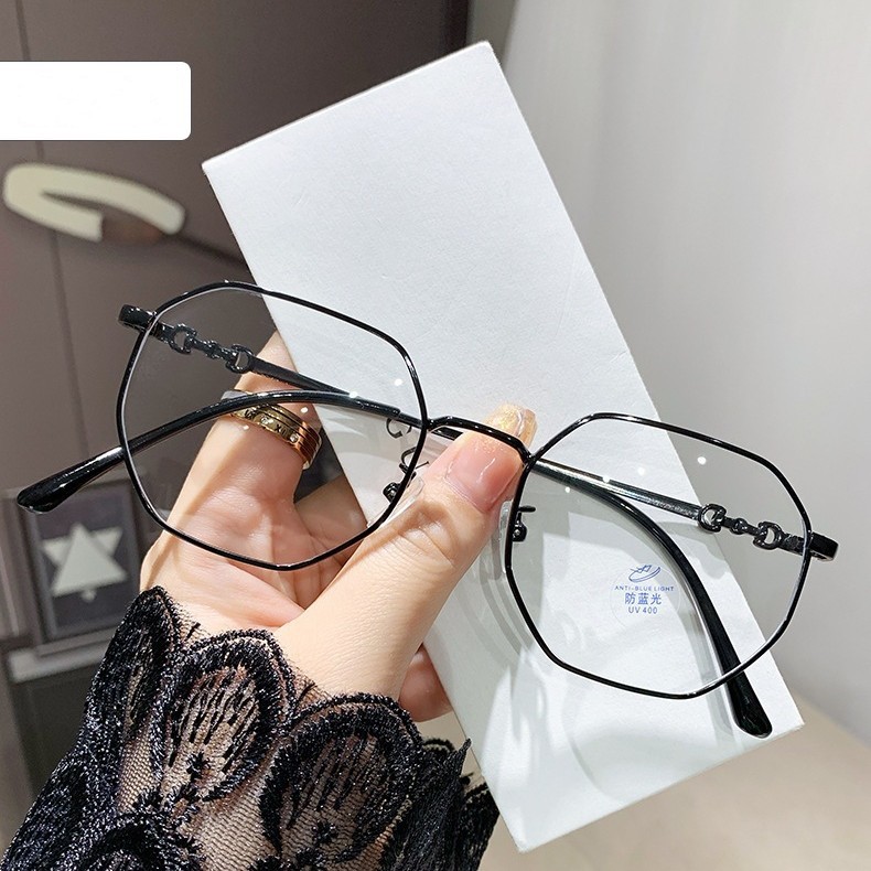 Montura de gafas con lentes planas anti-luz azul para estudiantes, montura sencilla y moderna que hace que el rostro parezca más pequeño, gafas graduadas de estilo coreano para mujer. image 4