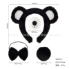 Rabbit Velvet Black Bear Ears Four-piece Set [White Core]