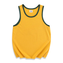 夏季复古怀旧80年国潮圆领纯棉纯色做旧无袖跨栏运动汗背心宽松男