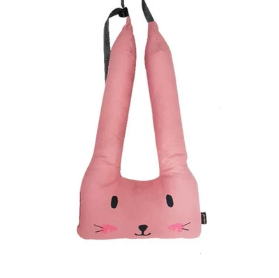 Headrest: shoulder pad pillow - pink-long-ears