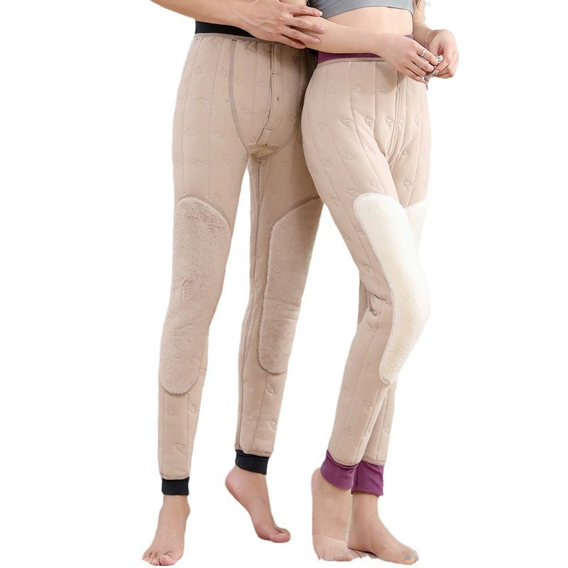 Men's woolen keep warm trousers, warm leggings, windproof knee pads
