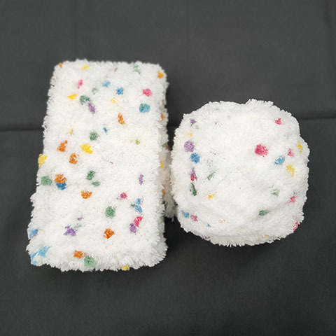 特色手混线彩色糖果线DIY珊瑚绒豆豆纱围巾线编织配线