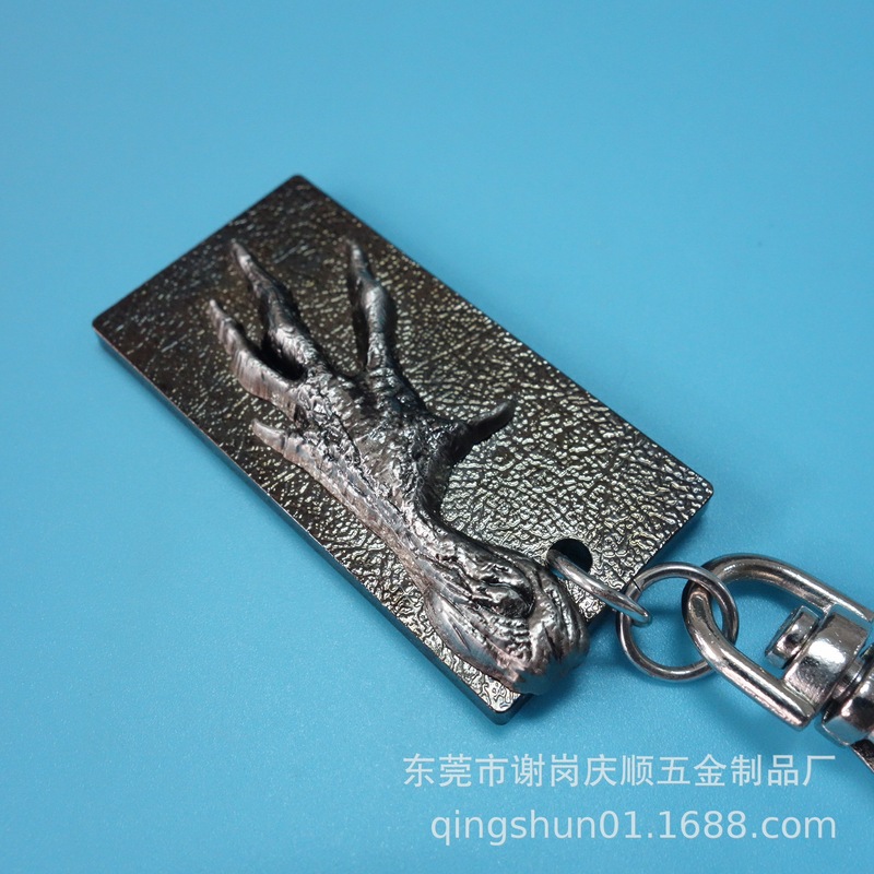 Customized Alloy 3D Embossed Metal Keychain Pendant for "Resident Evil" Game Peripheral Keys