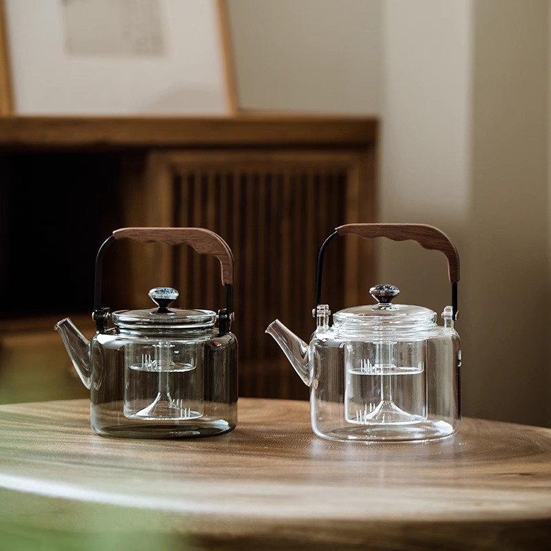电陶炉专用蒸煮茶壶提梁耐热玻璃壶烧水壶围炉煮茶器茶具套装家用
