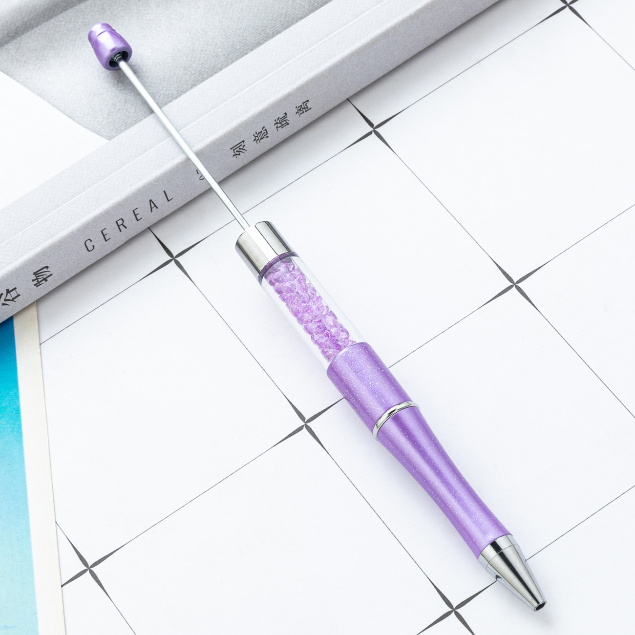 Bolígrafo con cuentas de cristal de bricolaje bolígrafo con cuentas de plástico giratorio multicolor bolígrafo de regalo publicitario creativo al por mayor