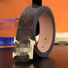 男士LV腰带二层纯牛皮中青年潮流休闲裤带年轻人皮带潮