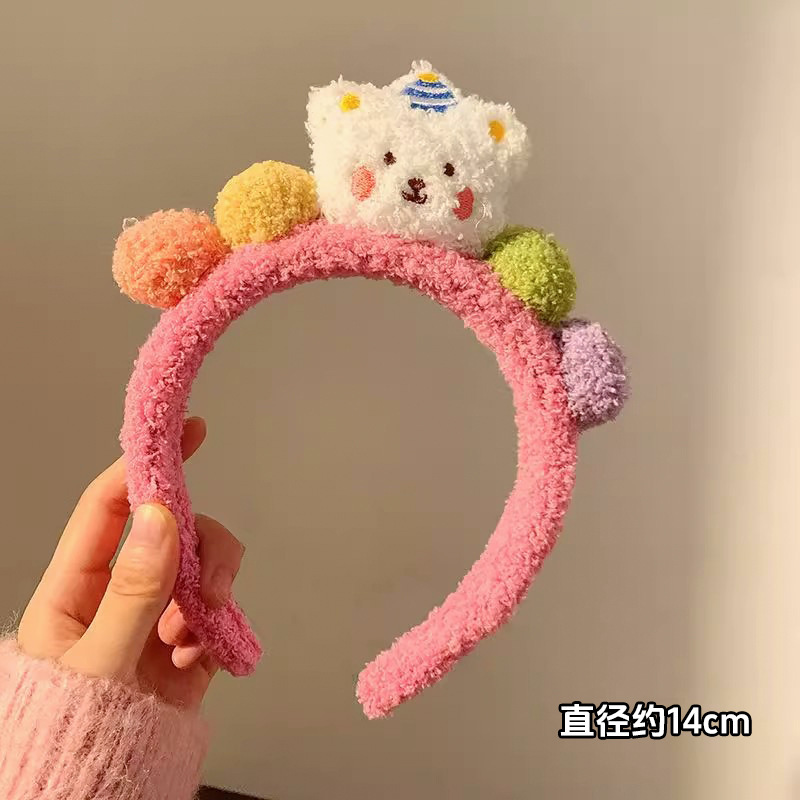 Oso de pudín de felpa ~ Lindo clip de boca de pato clip de pelo grande tocado 2025 nuevo clip de felpa para niña en la parte posterior de la cabeza