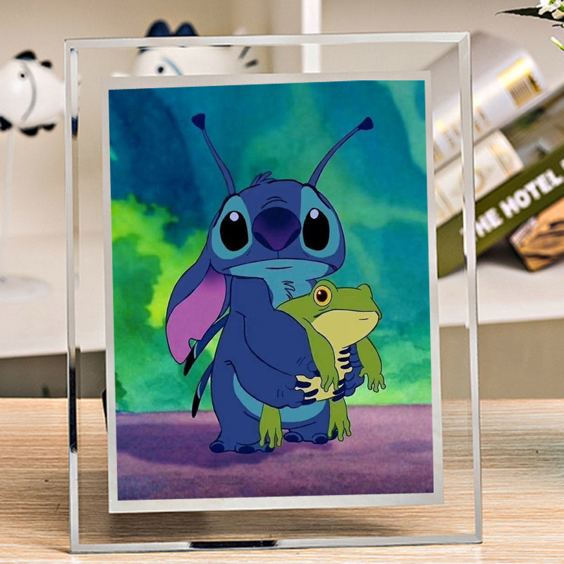 Around Stitch Crystal Photo Frame Star Baby Secondary Element Table Birthday Gift to Make