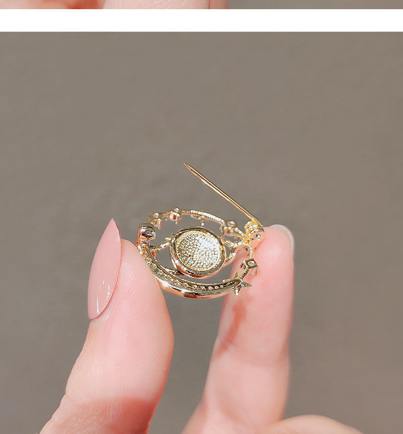 Fashion Planet Alloy Enamel Plating Inlay Rhinestones Unisex Brooches display picture 3