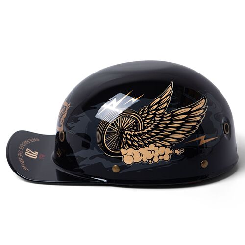 Adult Commuter Electric Bike Helmet Street Fighter Curved Bar Half Helmet for Men Retro Helmet for Women Lightweight Motorcycle Helmet Grey