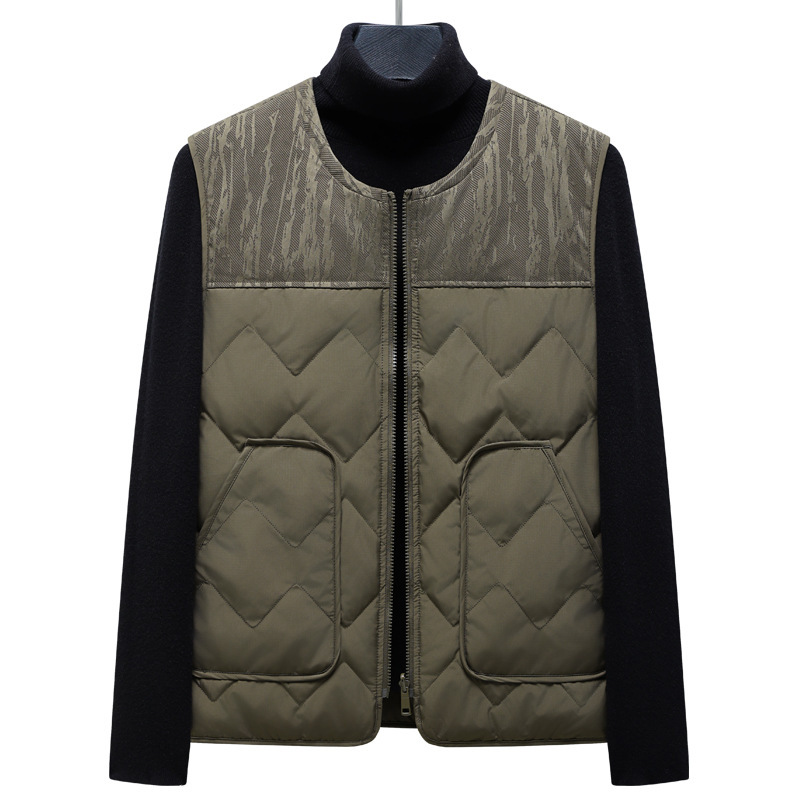 Winter New Men's Thermal Vest Reversible Collar down Vest 90% White Duck down Loose Casual Jacket