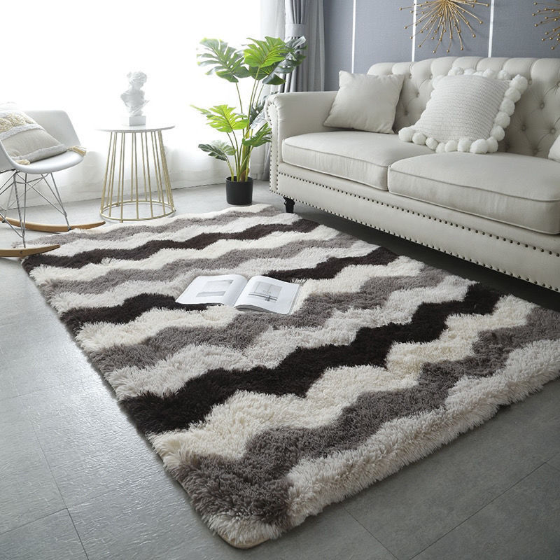 柔软长绒丝毛地毯客厅卧室飘窗床边地垫出租房茶几毯可厂一件