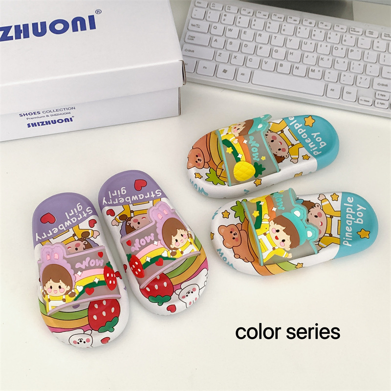 Hot selling children's slippers summer new cute cartoon boys and girls children's shoes home indoor non-slip baby sandals wholesale
