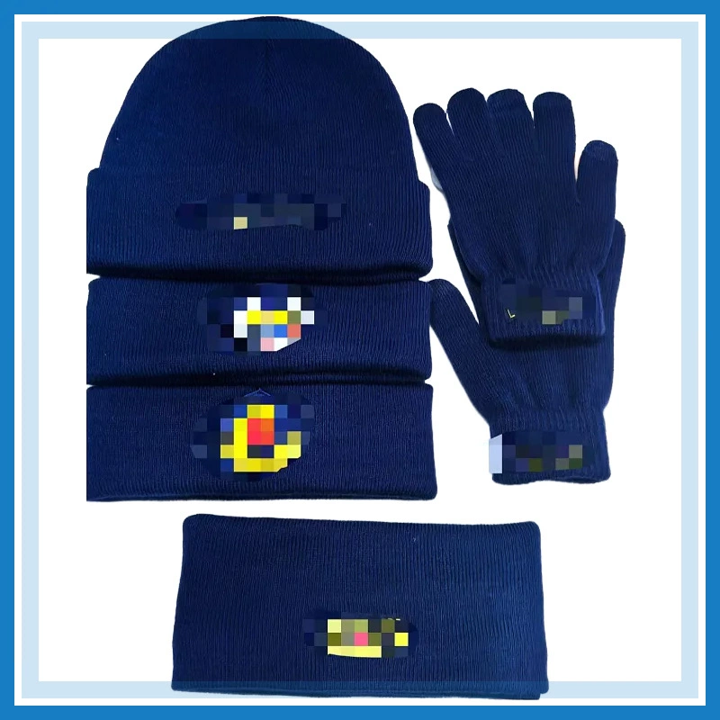 Keep warm set, winter gloves, knitted hat, mask for training, 3 piece set