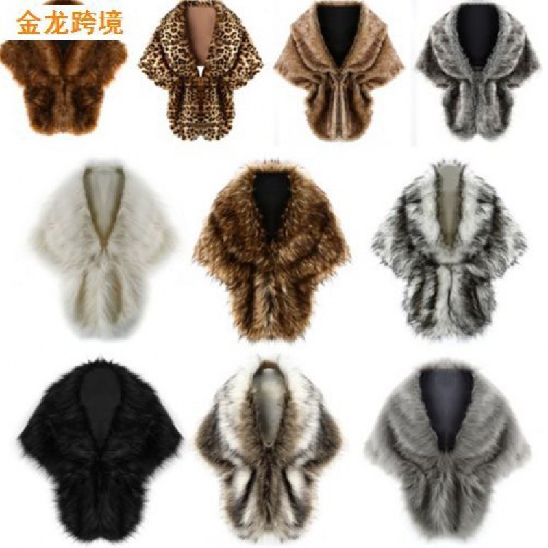 Lady beauty fur shawl cloak rabbit shoulder vest coat 披肩