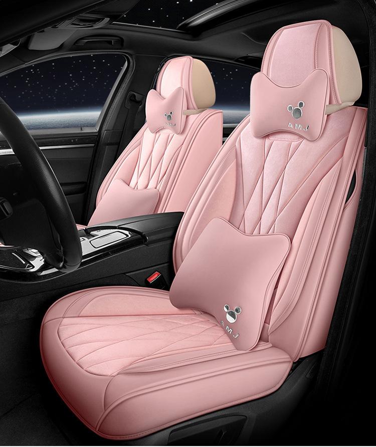 Five-Seater Universal Suede Leather Car Seat Cushion, Fully Enclosed, Wear-Resistant and Comfortable, Universal Car Seat Cover for All Seasons